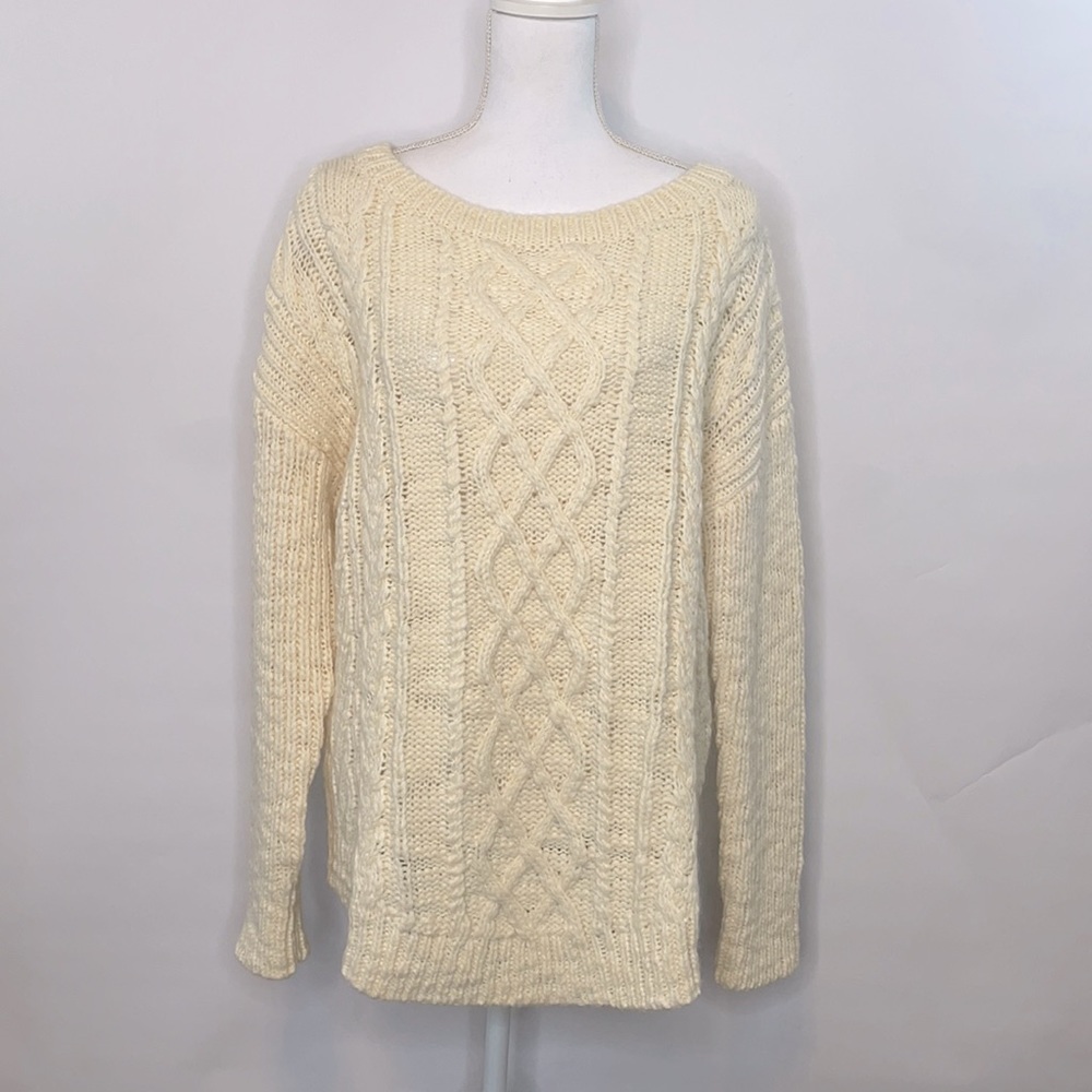 Banana Republic Chunky Cable Knit Wool Sweater NWT